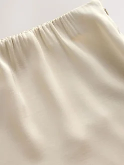 Next Satin Midi Skirt With Lace Trim Champagne Gold Outlet