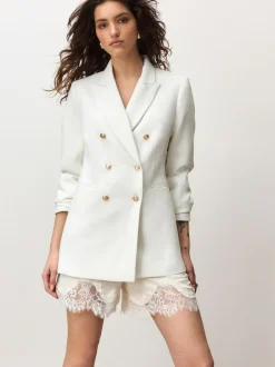 Next Satin Shorts With Lace Trim Champagne Gold Clearance