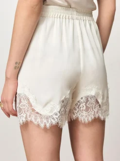 Next Satin Shorts With Lace Trim Champagne Gold Clearance