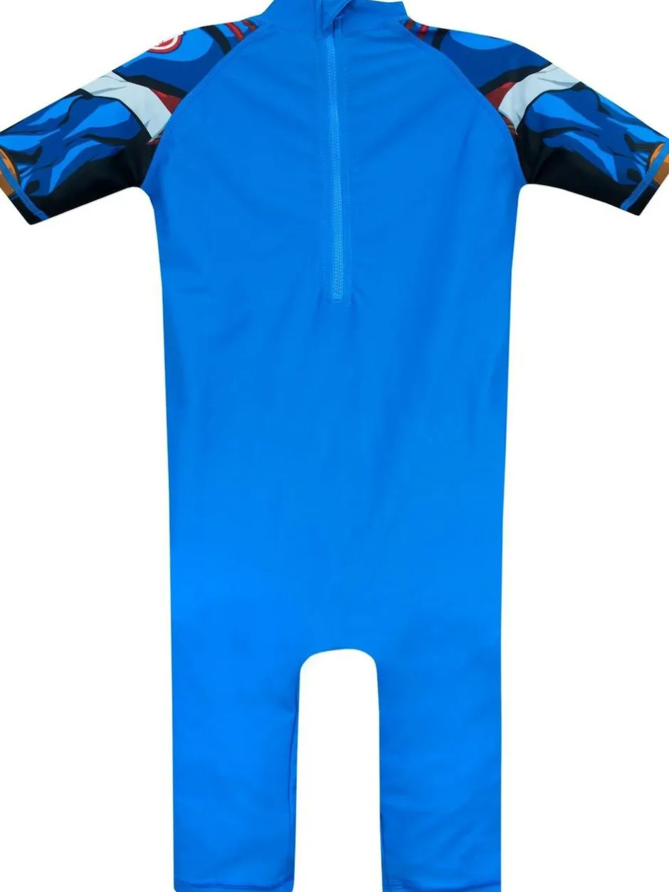 Character Blue White Marvel Avengers Captain America One Piece Swimsuit Online