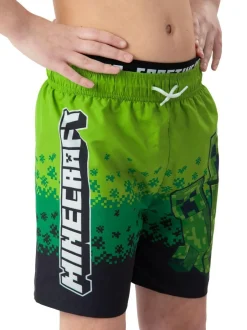 Character Green Minecraft Creeper Swimming Trunks Clearance