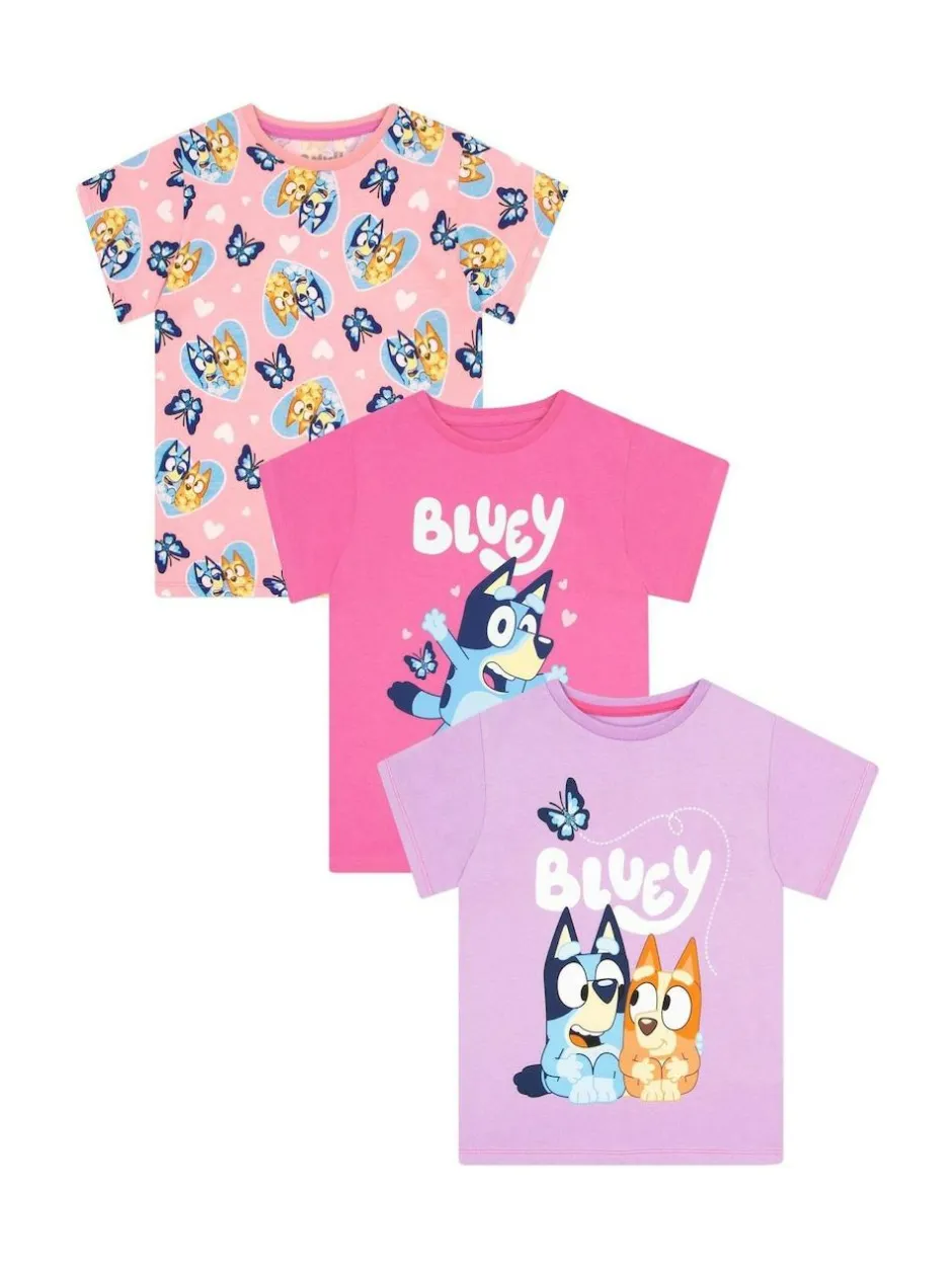 Character Pink Girls 100% Cotton T-Shirts 3 Pack Outlet