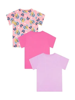 Character Pink Girls 100% Cotton T-Shirts 3 Pack Outlet
