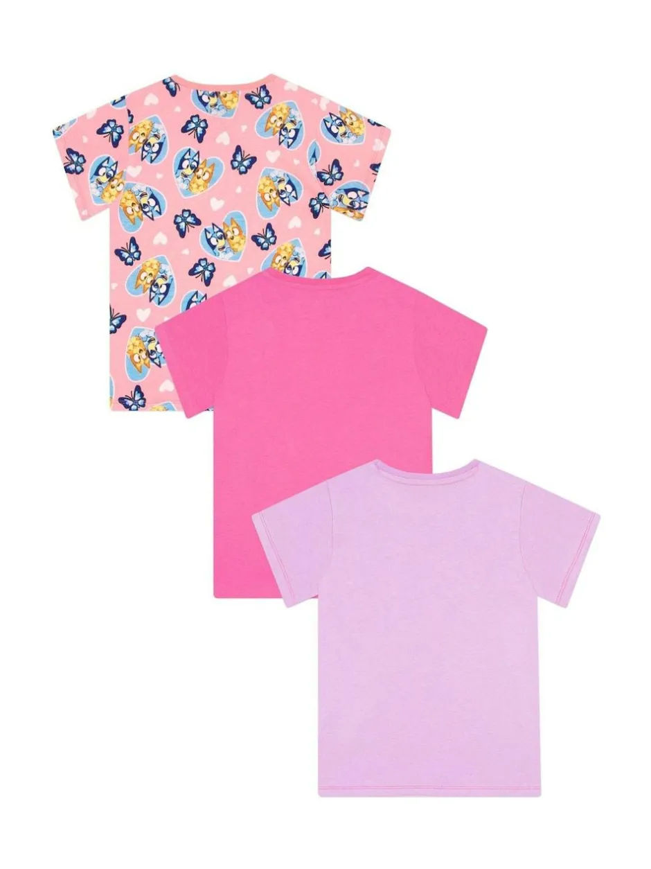 Character Pink Girls 100% Cotton T-Shirts 3 Pack Outlet