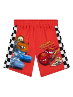 Character Red Disney Cars Lightning McQueen Print Swim Shorts New