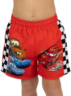 Character Red Disney Cars Lightning McQueen Print Swim Shorts New