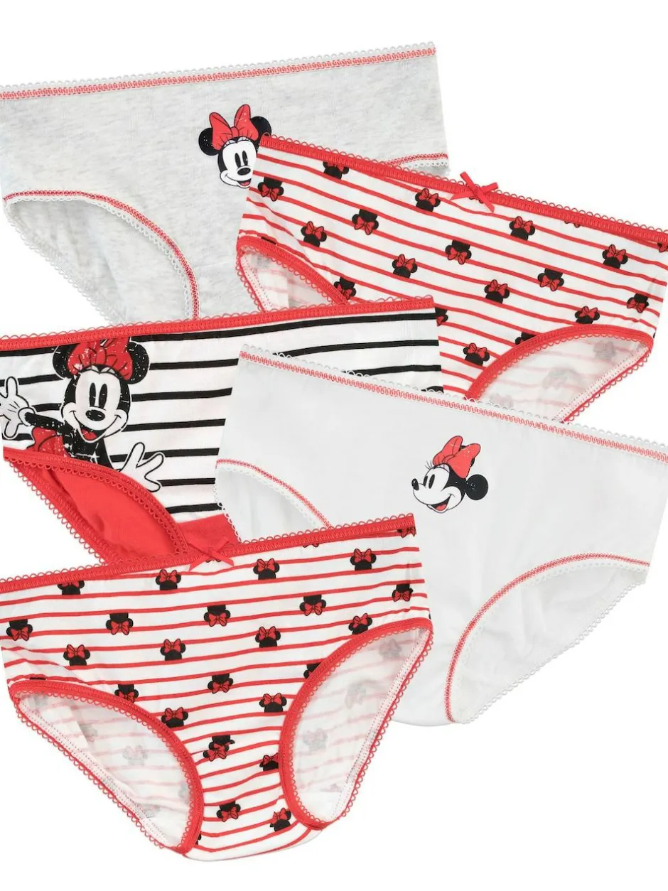 Character Red Minnie Mouse 100% Cotton Briefs 5 Pack Clearance