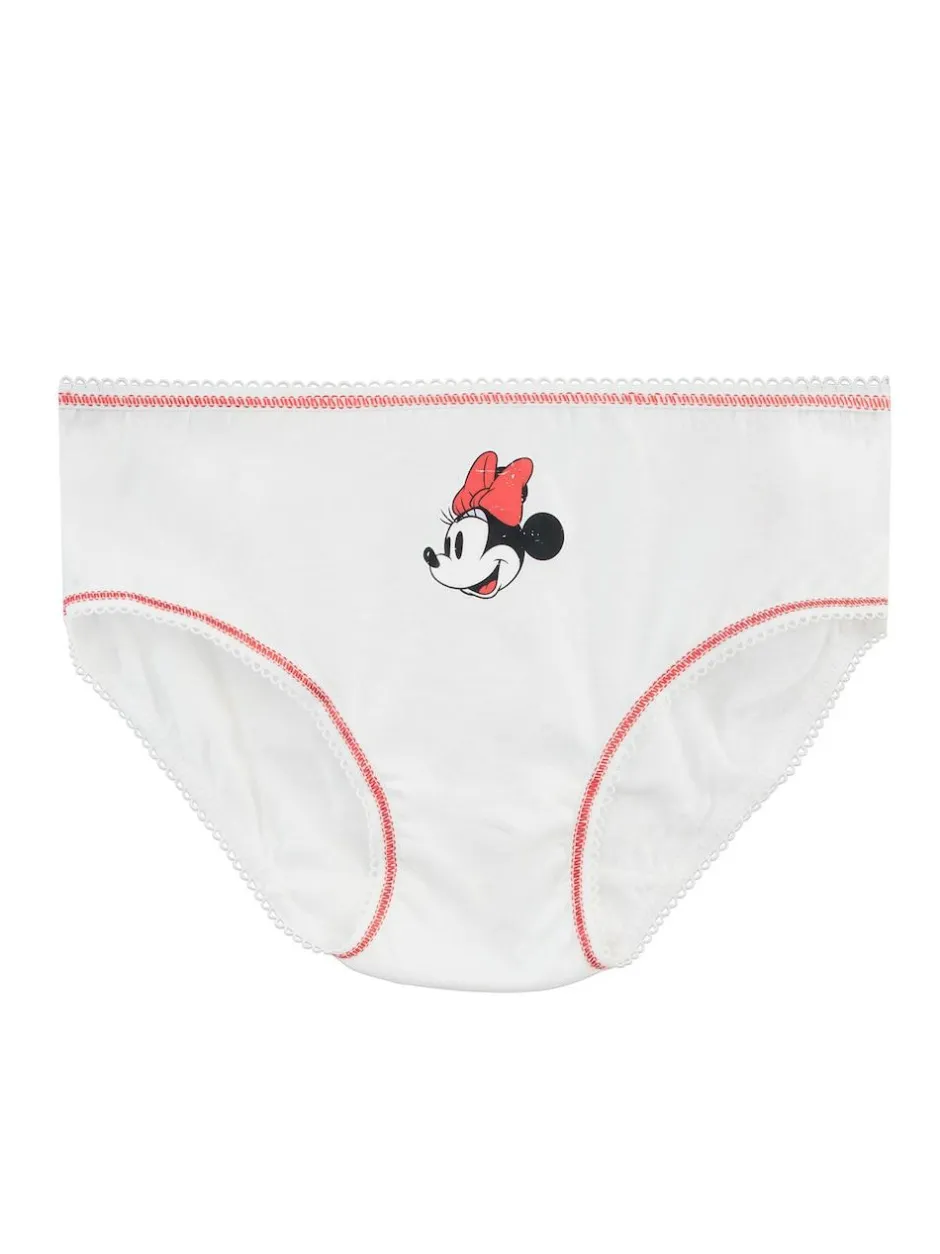 Character Red Minnie Mouse 100% Cotton Briefs 5 Pack Clearance