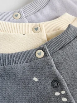 Next Charcoal Grey & Cream Baby Sweatshirt & Joggers 6 Piece Set (0mths-2yrs) Charcoal Grey & Cream Clearance