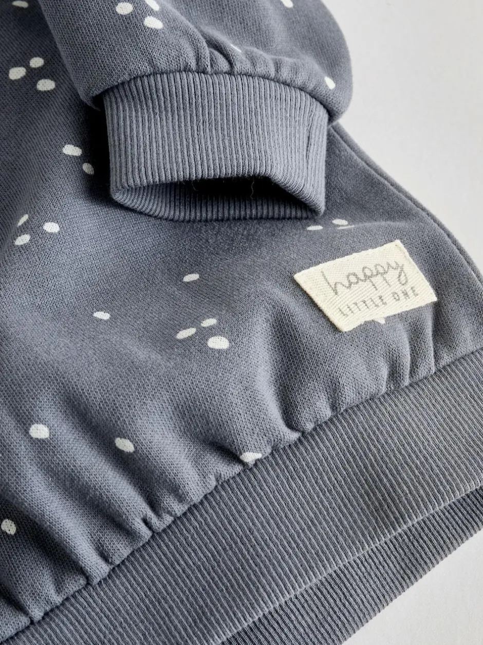 Next Charcoal Grey & Cream Baby Sweatshirt & Joggers 6 Piece Set (0mths-2yrs) Charcoal Grey & Cream Clearance