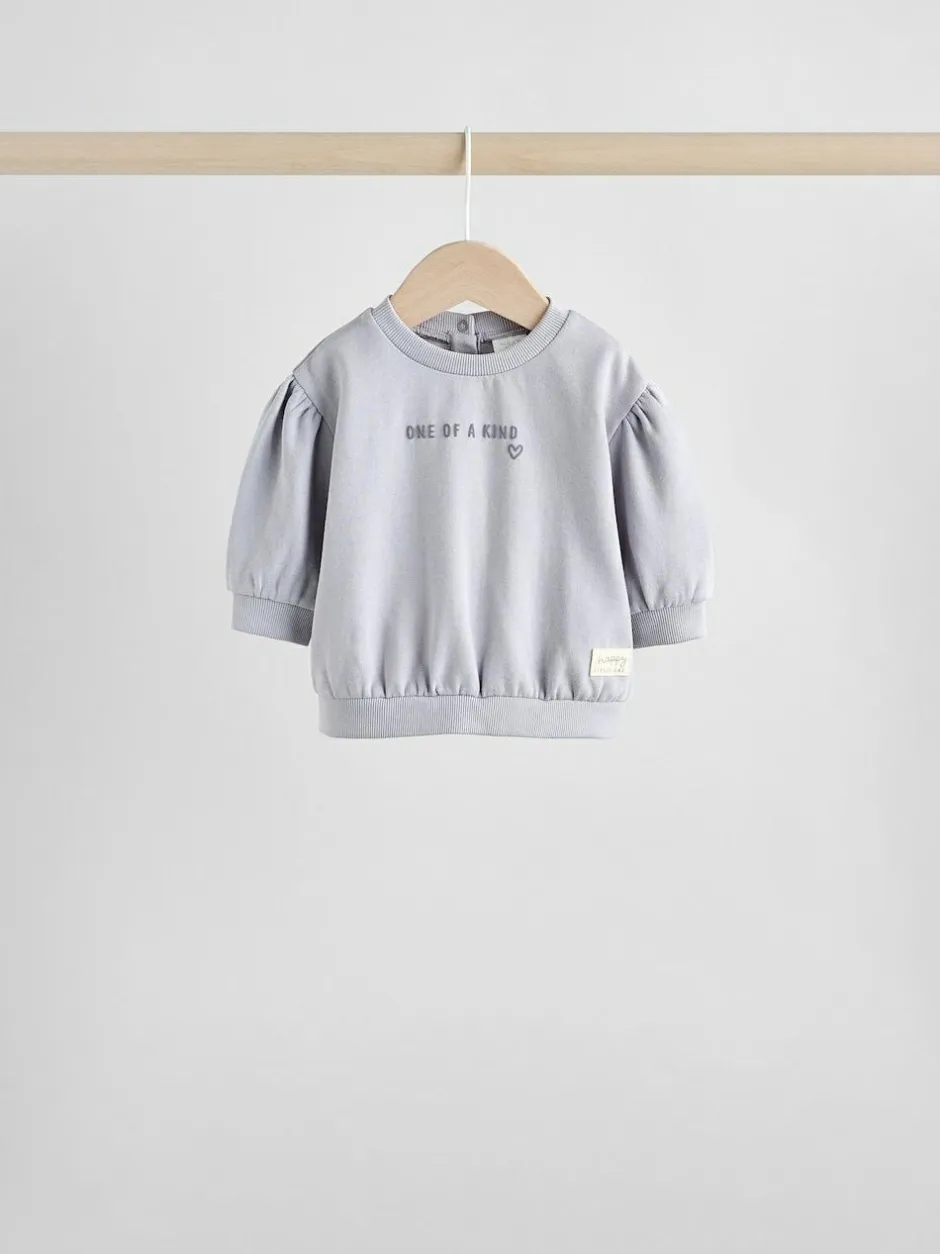 Next Charcoal Grey & Cream Baby Sweatshirt & Joggers 6 Piece Set (0mths-2yrs) Charcoal Grey & Cream Clearance