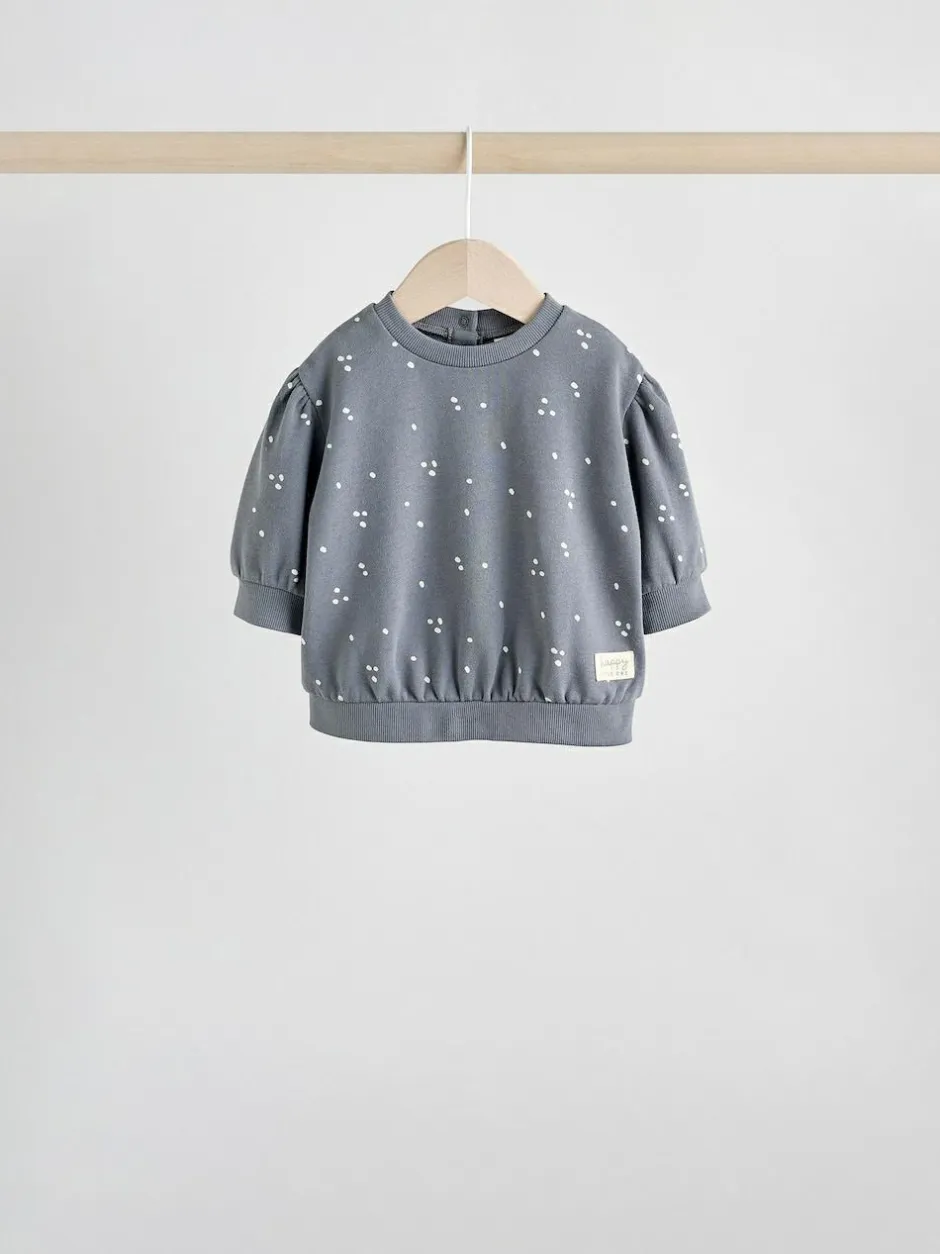 Next Charcoal Grey & Cream Baby Sweatshirt & Joggers 6 Piece Set (0mths-2yrs) Charcoal Grey & Cream Clearance