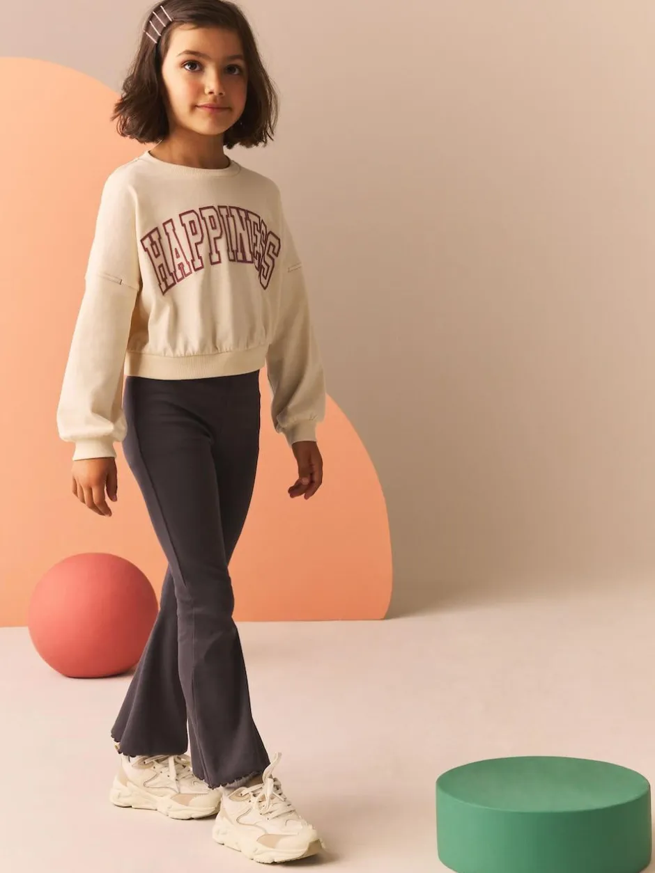 Next Charcoal Grey 1 Pack Rib Flare Leggings (3-16yrs) Discount