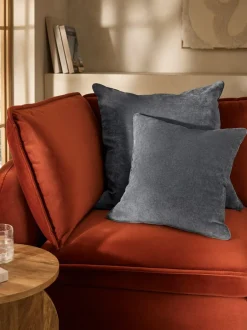 Next Charcoal Grey 59 x 59cm Soft Velour Cushion Discount