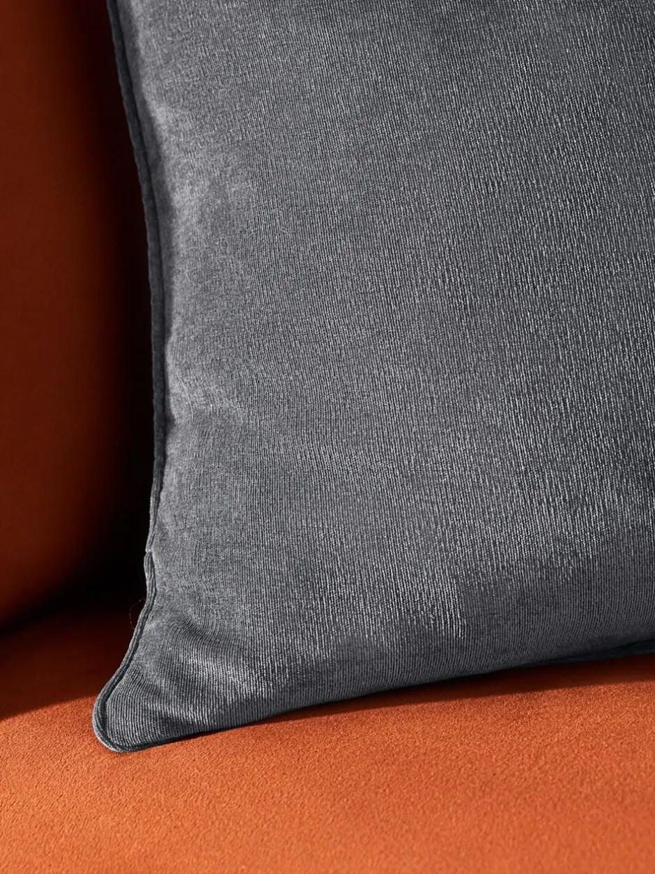 Next Charcoal Grey 59 x 59cm Soft Velour Cushion Discount
