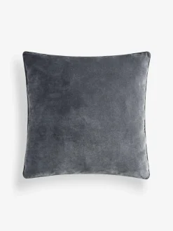 Next Charcoal Grey 59 x 59cm Soft Velour Cushion Discount