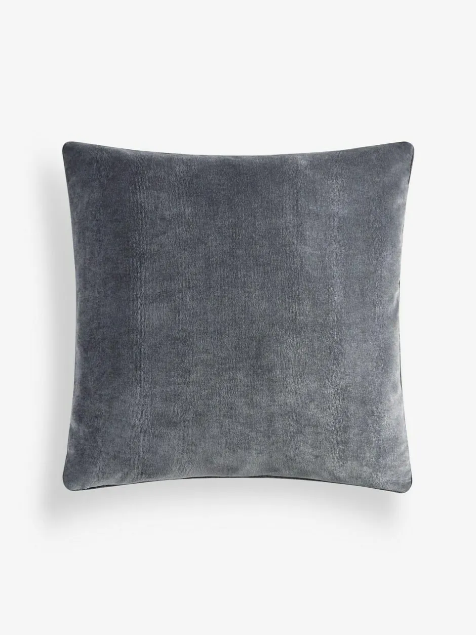 Next Charcoal Grey 59 x 59cm Soft Velour Cushion Discount