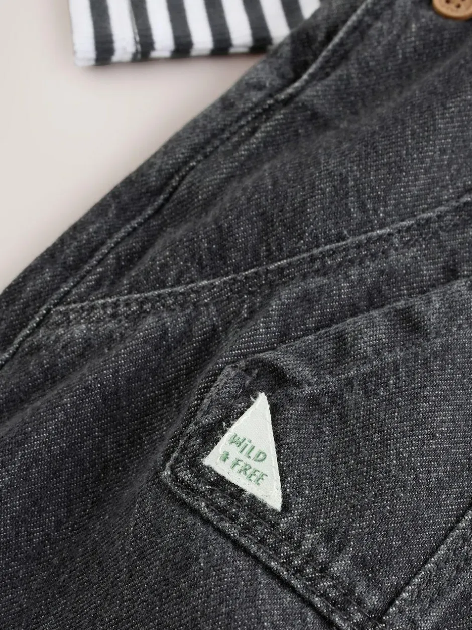 Next Baby Denim Dungarees and Bodysuit Set (0mths-2yrs) Charcoal Grey Best