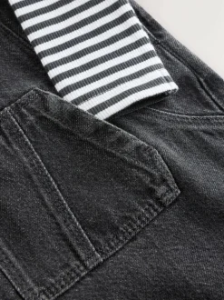 Next Baby Denim Dungarees and Bodysuit Set (0mths-2yrs) Charcoal Grey Best