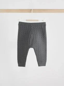 Next Baby Textured Knitted 100% Cotton Jumper and Leggings Set (0mths-3yrs) Charcoal Grey Discount