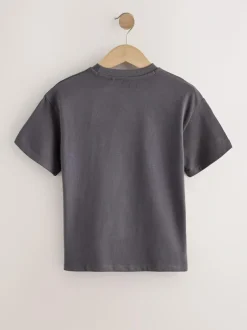 Next Charcoal Grey Butterfly Sequin Oversized T-Shirt (3-16yrs) Clearance