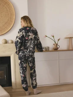 Next Charcoal Grey Leopard Long Sleeve Pyjamas Online