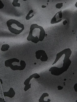 Next Charcoal Grey Leopard Print Printed Pull On Wide Trousers (3mths-7yrs) Clearance