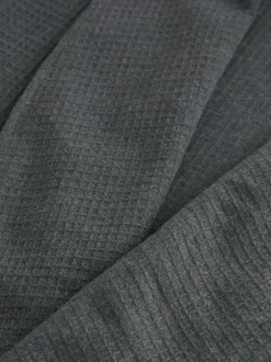 Next Lightweight Waffle Dressing Gown Charcoal Grey Outlet