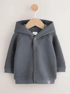 Next Lightweight Textured Jersey Baby Jacket (0mths-2yrs) Charcoal Grey New