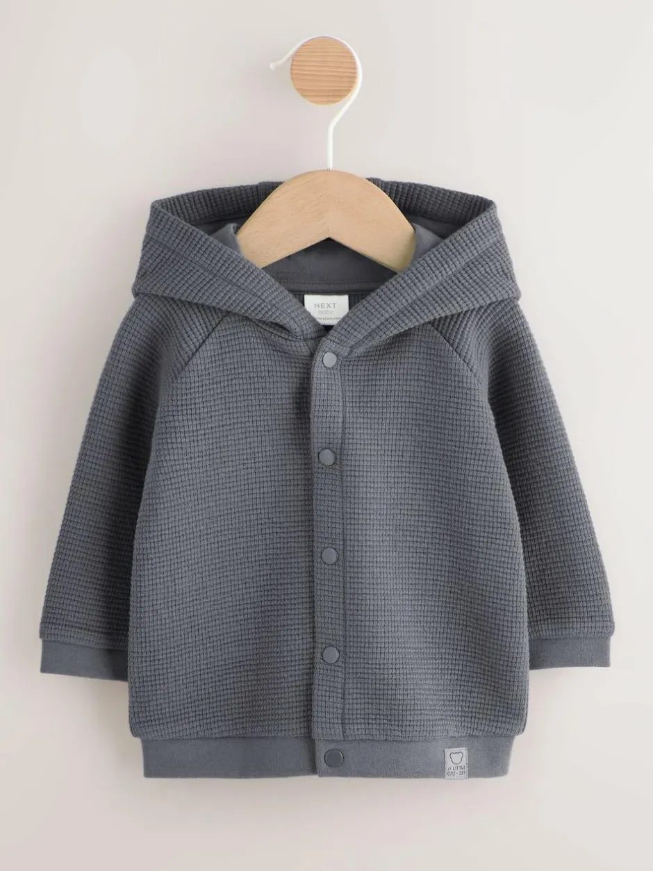 Next Lightweight Textured Jersey Baby Jacket (0mths-2yrs) Charcoal Grey New