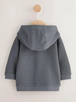 Next Lightweight Textured Jersey Baby Jacket (0mths-2yrs) Charcoal Grey New