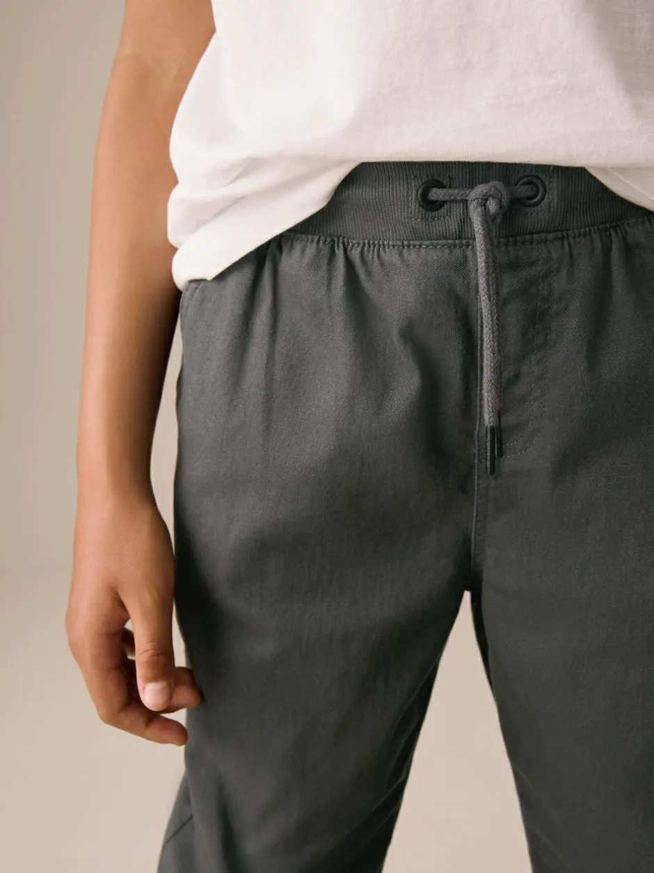 Next Regular Fit Rib Waist Pull-On Trousers (3-16yrs) Charcoal Grey Clearance