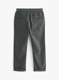 Next Regular Fit Rib Waist Pull-On Trousers (3-16yrs) Charcoal Grey Clearance