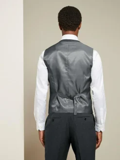 Next Regular Fit Essential Suit Waistcoat Charcoal Grey Outlet