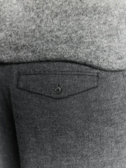 Next Regular Fit Smart Brushed Cotton Textured Trousers Charcoal Grey Sale