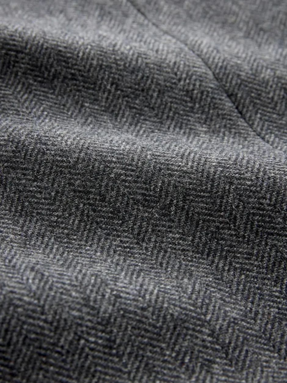 Next Regular Fit Wool Rich Herringbone Blazer Charcoal Grey
