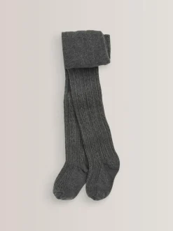 Next Charcoal Grey Regular Length Cotton Rich Cable Tights Best