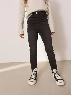 Next Regular Length Stretch Jeggings (3-16yrs) Charcoal Grey Clearance