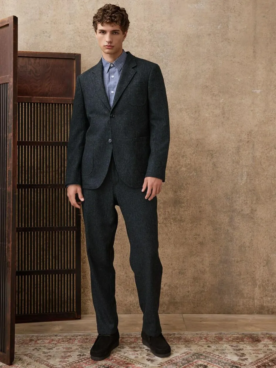 Next Relaxed Fit Wool Blend Suit Trousers Charcoal Grey