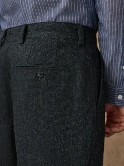 Next Relaxed Fit Wool Blend Suit Trousers Charcoal Grey