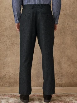 Next Relaxed Fit Wool Blend Suit Trousers Charcoal Grey