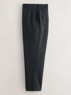 Next Relaxed Fit Wool Blend Suit Trousers Charcoal Grey