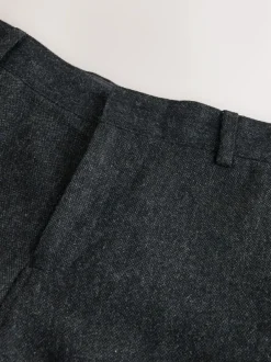 Next Relaxed Fit Wool Blend Suit Trousers Charcoal Grey