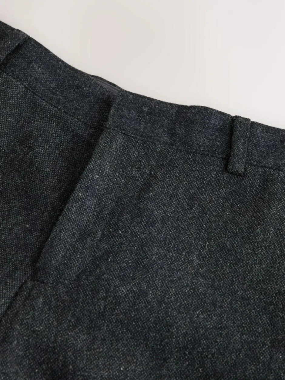 Next Relaxed Fit Wool Blend Suit Trousers Charcoal Grey