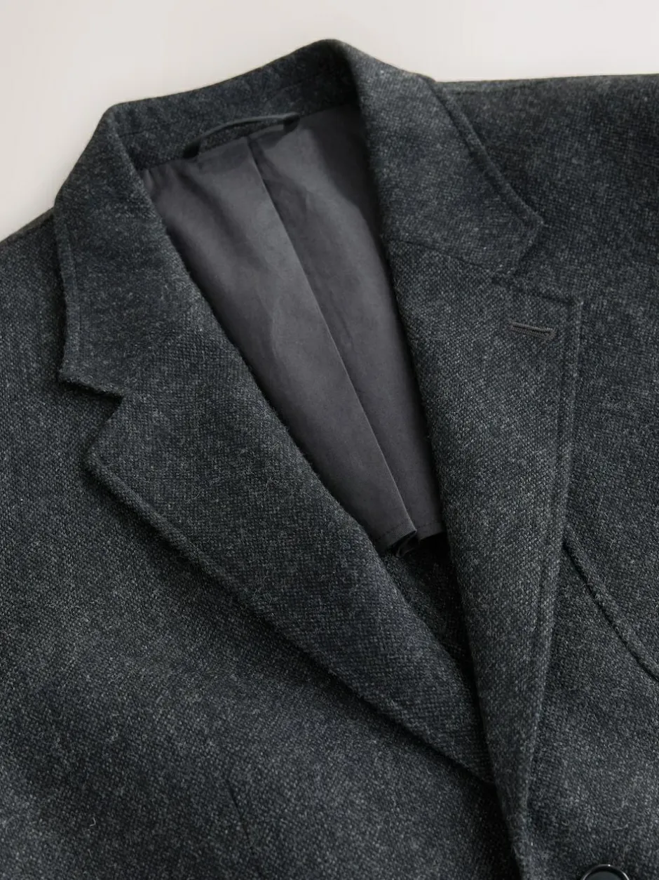 Next Relaxed Fit Wool Blend Suit Jacket Charcoal Grey New
