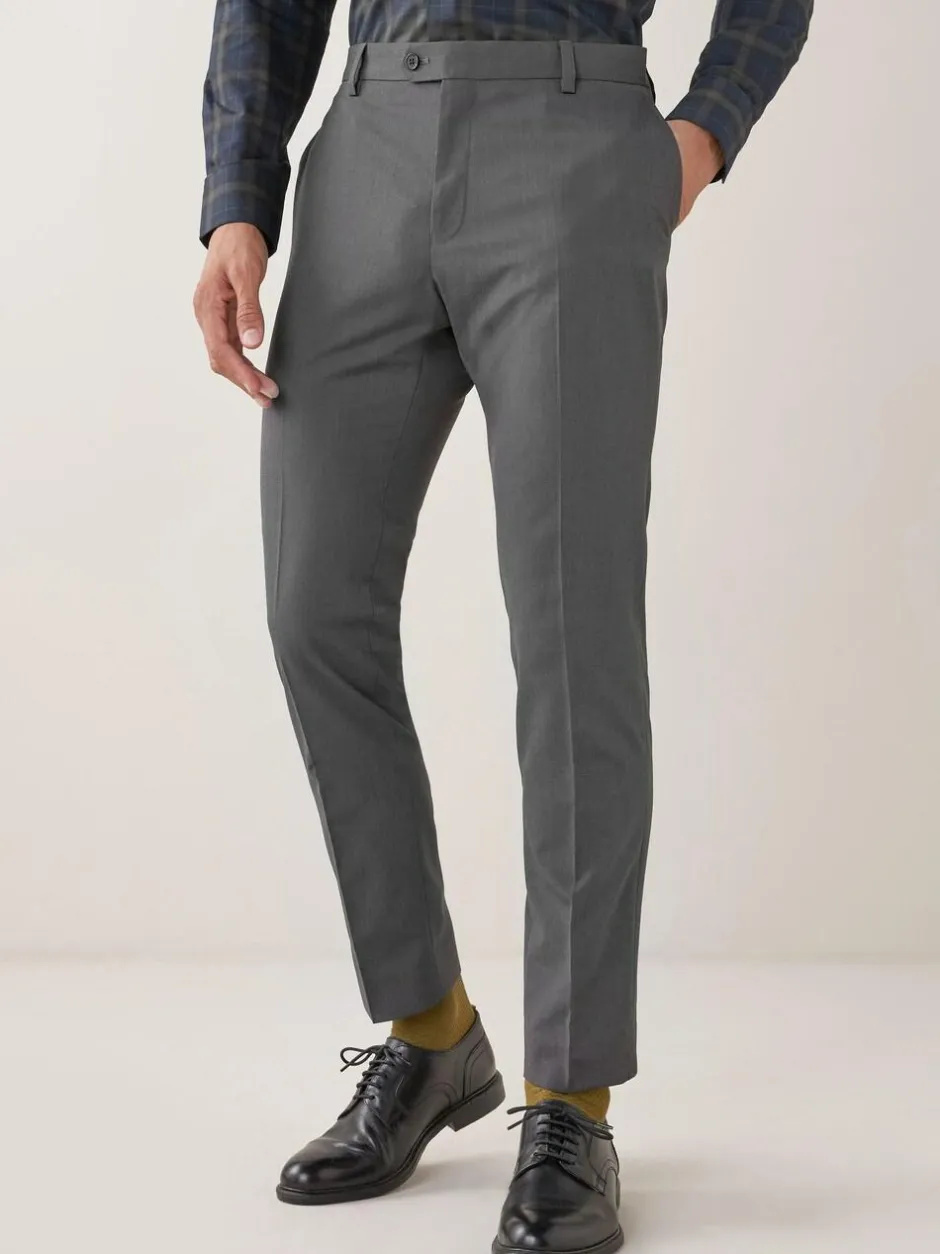 Next Skinny Fit Suit Trousers Charcoal Grey Clearance