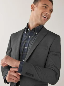 Next Skinny Fit Two Button Suit Jacket Charcoal Grey New