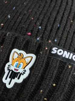Next Sonic The Hedgehog Pom Beanie (3-16yrs) Charcoal Grey Hot