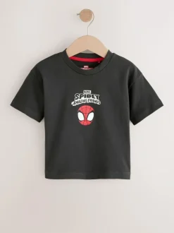 Next Marvel Short Sleeve Cotton T-Shirt (3mths-8yrs) Charcoal Grey Spidey New