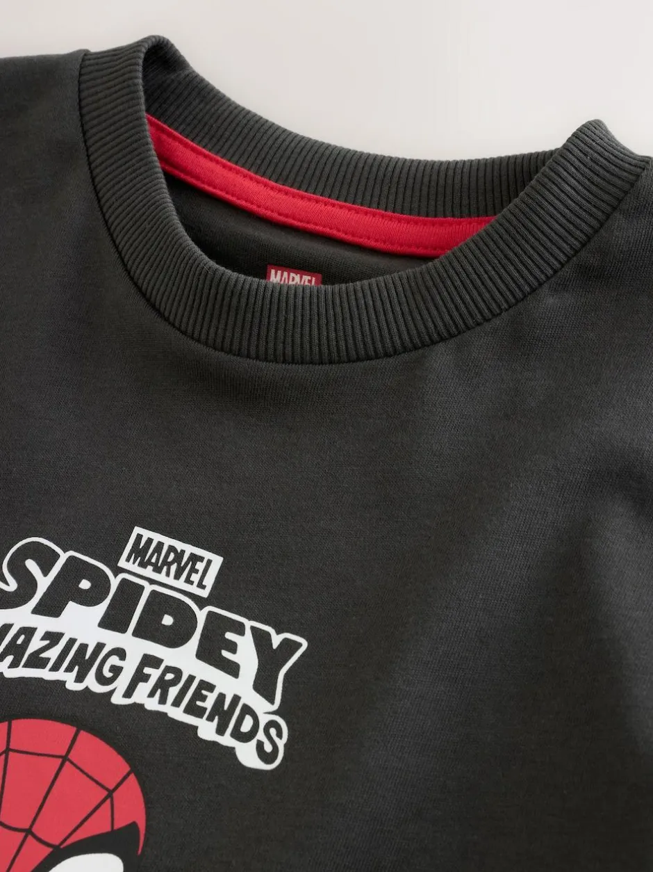 Next Marvel Short Sleeve Cotton T-Shirt (3mths-8yrs) Charcoal Grey Spidey New